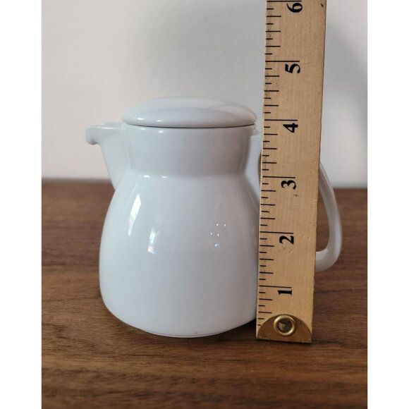 Bauscher Weiden Germany White Porcelain Art Deco Minimalist Tea Pot With Lid - Picture 8 of 9